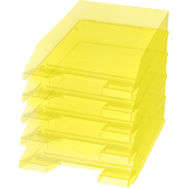 Bac à courrier Economy helit, jaune transparent, 5 pièces