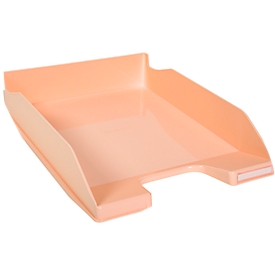 Bac à courrier Exacompta COMBO MIDI Aquarel, pour documents au format A4+, empilable, porte-étiquette, plastique, rouge corail
