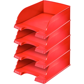 Bac à courrier Plus Jumbo 5233 LEITZ®, rouge, 4 pièces
