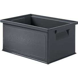 Bac à empiler 14/6-3, 7 L, plastique recyclé, gris fer, 20 pièces 