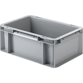 Bac à empiler EURO EF 3120 - polypropylène - l. 300 x P 200 x H 120 mm - 4,2 L - poignées fermées - gris