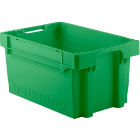 Bac à empiler Euro série EFB 643 - polypropylène - L 600 x l. 400 x H 300 mm - 54 L - vert