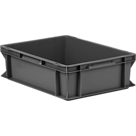 Bac à empiler série EURO EF 4120 - en plastique recyclé - 11,1 L - poignées fermées - gris fer