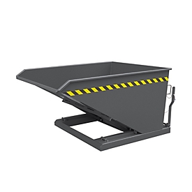 Bac basculant Eichinger-Industrie, hauteur basse, 300 l, jusqu'à 1500 kg, mécanisme de basculement à ciseaux, acier, gris anthracite RAL 7016