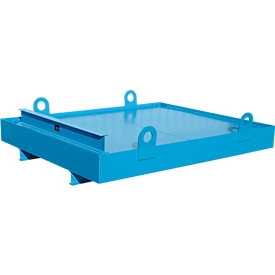 Bac conteneur CW 1, acier, pour conteneur mobile jusqu'à 10 m³, angle d’inclinaison 5 °, 2300 x 2030 x 560, RAL5012
