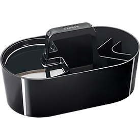 Bac de rangement Toolbox HAN Loft, portable, avec 4 compartiments, L 330 x P 179 x H 175 mm, plastique, noir