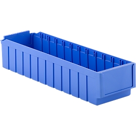 Bac de rayonnage RK 621, polystyrène, L 590 x l. 162  x H 115 mm, 12 compartiments, bleu