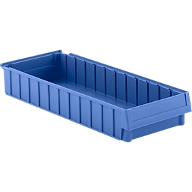 Bac de rayonnage RK 62902, polypropylène, l. 599 x l 232 x H 90 mm, 11 compartiments, bleu