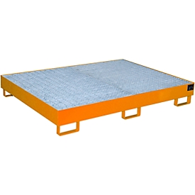 Bac de rayonnage type RW/RW 1800, avec caillebotis, orange RAL2000