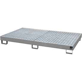 Bac de rayonnage type RW/RW 2200-1, avec caillebotis, gris RAL7005