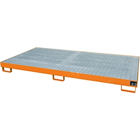 Bac de rayonnage type RW/RW 2700-1, avec caillebotis, orange RAL2000