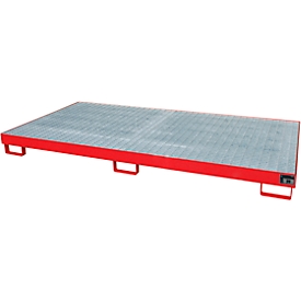 Bac de rayonnage type RW/RW 2700-1, avec caillebotis, rouge RAL3000