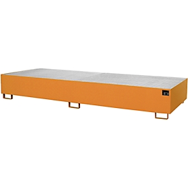 Bac de rayonnage type RW/RW 3600-3, avec caillebotis, orange RAL2000