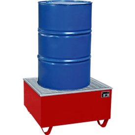 Bac de récupération BAUER AW-1/PE, avec grille, 200 l, L 815 x P 815 x H 470 mm, rouge