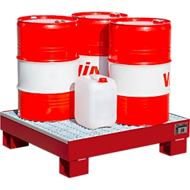 Bac de rétention AW60/2 M - 65 litres - L 900 x l. 800 x H 220 mm - rouge RAL 3000 