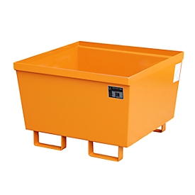 Bac de rétention BAUER AO-1, acier, 229 l, L 800 x P 800 x H 545 mm, orange