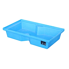 Bac de rétention en PE pour palettes Bauer, volume de rétention 60 L, bleu