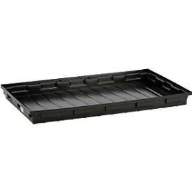 Bac de rétention - LDPE - 30 litres - L 980 x l. 600 x H 85 mm - sans grille - noir