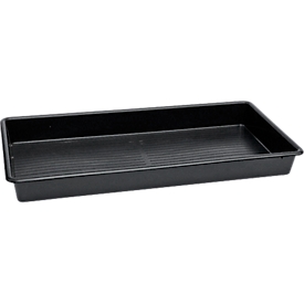 Bac de rétention pour petits conteneurs, sans grille, capacité 64,5 l, polyéthylène, noir