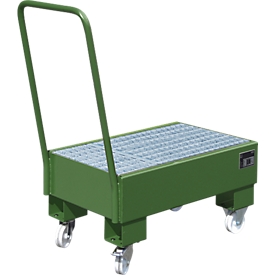 Bac de rétention, type AW60-1 SR, mobile, vert RAL6011