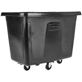 Bac de transport Rubbermaid Cube Truck, 0,33 m³, jusqu'à 181 kg, avec roulettes, noir