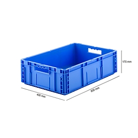 Bac Euro série MF 6170, en PP, volume 30,8 L, poignées ouvertes, bleu