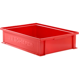 Bac gerbable SSI Schaefer 14/6-2G, capacité 10,3 l, jusqu'à 20 kg, avec poignée encastrée, L 465 x l 314 x H 105 mm, polypropylène, rouge