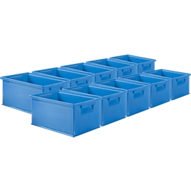 Bac gerbable SSI Schaefer 14/6-3, polypropylène, capacité7 l, bleu, 10 pièces