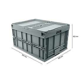 Bac pliable dimensions Euro 8645 DS, gris