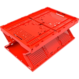 Bac pliable dimensions Euro FK 643-61, sans couvercle, 60 L, rouge
