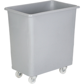 Bac rectangulaire, plastique, mobile, 135 L, gris