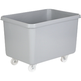 Bac rectangulaire, plastique, mobile, 340 L, gris