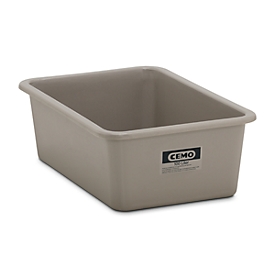 Bac rectangulaire standard, PRV, 100 L, gris