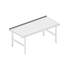 Back panel board for packing and work table Rocholz System 2000, W 2000 x D 40 x H 40 mm, light gray