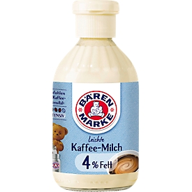 Bärenmarke Extra-leichte Kaffee-Milch, Fettgehalt von nur 4 %, Flasche mit 170 g