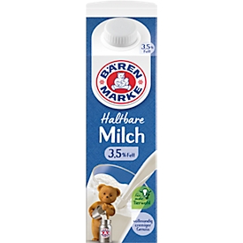 Bärenmarke UHT volle melk, vetgehalte 3,5%, gehomogeniseerd, ultrahoge temperatuur, 12 x 1 l