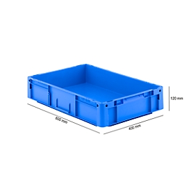 Bak Eurobox serie LTF 6120, van PP, inhoud 21 l, gesloten handgreep, blauw