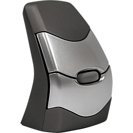 BakkerElkhuizen DXT 2 Precision Mouse Wireless, draadloos, vier DPI niveaus (500, 1000, 1500, 2000), lasersensor, plug &amp; play, ergonomisch, voor rechts- en linkshandigen, B 55 x H 80 x D 44 mm, grijs/zilver