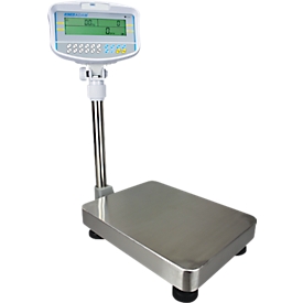 Balance de comptage de table Adam GBC 16, étendue de pesée 0,5 g-16 kg, écran LCD, pavé numérique, RS-232, raccordement au réseau/accu, L 300 x P 520 x H 680 mm, inox, gris