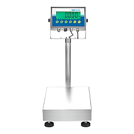 Balance de table ae ADAM Gladiator GGB 35, non calibrée, résistante à l'eau, lisibilité 1 g/étendue de pesée jusqu'à 35 kg, RS-232, LED, fonctionnement sur secteur/batterie, acier inoxydable
