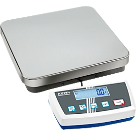 Balance plate-forme Kern DS 8K0.05, étendue de pesée 8 kg/lisibilité 0,05 g, raccordement KUP, fonctionnement sur secteur, acier inoxydable/plastique