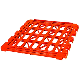 Balda de plástico para caja rodante, rojo RAL 3000