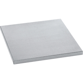 Balda, para armario de material MS con separación central, An 376 x P 458 mm, chapa de acero, plata