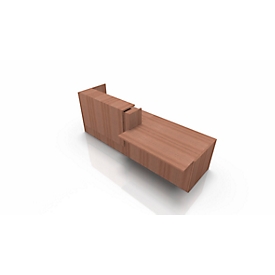 Balie Spezia, opbergplek, links, B 3060 x D 1125 x H 1130 mm, notenhout-Canaletto-patroon