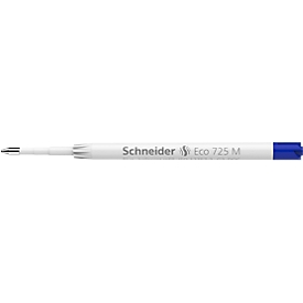 Balpenvulling Schneider ECO 725, lijnbreedte M, behuizing 95 % gerecycled kunststof, blauw, 10 stuks