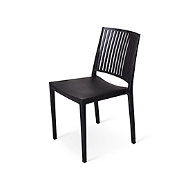 Baltimore stapelbare stoel, stapelbaar tot 4 stuks, UV- en waterbestendig, zithoogte 460 mm, L 560 x B 460 x H 820 mm, polypropyleen, zwart, 4 stuks