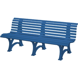 Banc de jardin - en polypropylène - 4 places - L 2000 mm - bleu