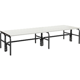 Banc de vestiaires, fil en inox/alu, double, L 2000 mm, anthracite