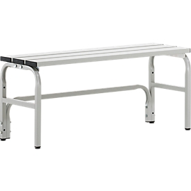 Banc de vestiaires, fil en inox/alu, simple, L 1015 mm, gris clair