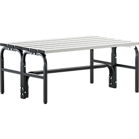 Banc de vestiaires, fils en acier/alu, double, 1015 mm de long, anthracite